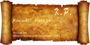 Koczó Patrik névjegykártya