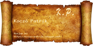 Koczó Patrik névjegykártya